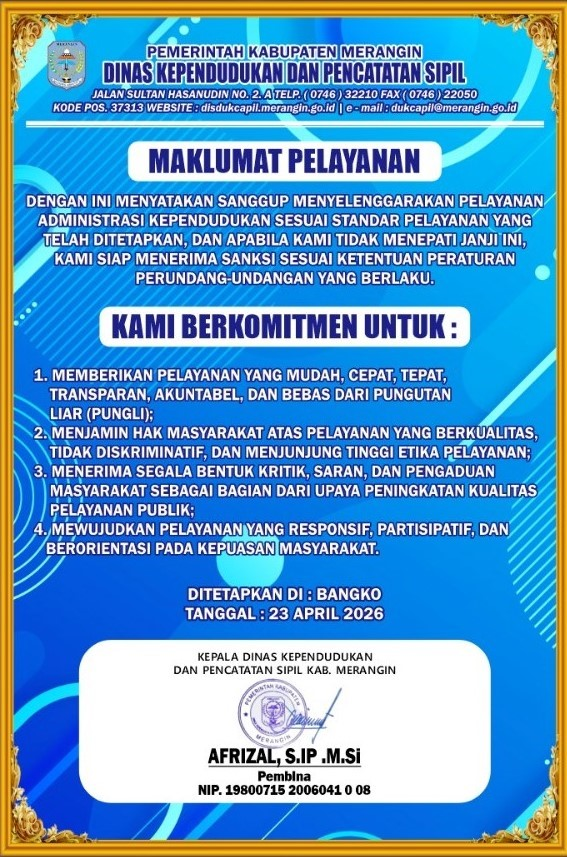 Maklumat Dinas Dukcapil Kabupaten Merangin